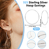 Beebeecraft 1 Pair 925 Sterling Silver Big Hoop Earrings STER-BBC0007-24-2