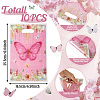10Pcs Rectangle with Butterfly Pattern Paper Gift Bags CARB-TAC0002-04-4