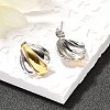 304 Stainless Steel Two Tone Stud Earrings EJEW-F355-04GP-02-5