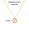 Opalite Flat Round Pendant Necklacas PD8848-4-1