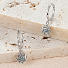 Anti-Tarnish Rhodium Plated 925 Sterling Sliver Dangle Hoop Earrings FK3953-2-2