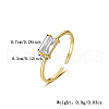 925 Sterling Silver Pave Cubic Zirconia Adjustable Open Cuff Rings for Women FP6084-1-2