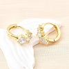 Brass Micro Pave Clear Cubic Zirconia Hoop Earrings EJEW-Z121-06G-3