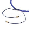 Adjustable Natural Lapis Lazuli & Seed Braided Bead Bracelets BJEW-JB10181-07-4