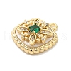 Brass Micro Pave Clear Cubic Zirconia Charms KK-Z073-26G-2