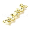 Mother's Day Brass Micro Pave Clear Cubic Zirconia Word Mama Connector Charms KK-V007-36G-2