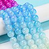Spray Painted Crackle Glass Beads Strands DGLA-C002-10mm-05-2