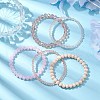 5Pcs 5 Styles Faceted Round Glass Beaded Stretch Bracelet Sets BJEW-JB10423-01-2