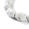Natural Howlite Beads Stretch Bracelets for Women Men BJEW-C081-09-3