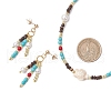 Synthetic Turquoise Beaded Necklaces and Earrings Set for Women SJEW-JS01317-3