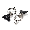 Natural Obsidian Whale Tail Big Pendants G-Q163-03AS-09-2