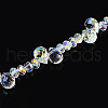 Electroplate Glass and Acrylic Rhinestone Beads Strands MAK-T011-07A-3