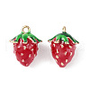 Brass Enamel Charms X-KK-G462-28LG-1