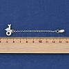 Brass Pave Clear Cubic Zirconia European Safety Chains with Charms KK-L236-16C-S-3