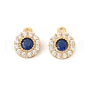 925 Sterling Silver Clear & Dark Blue Cubic Zirconia Flat Round Charms STER-NH0001-78G-1