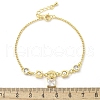 Brass Micro Pave Clear Cubic Zirconia Charm Bracelets for Women BJEW-C083-01B-G-5