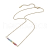 Gemstone Round Beaded Chakra Pendant Necklaces NJEW-JN05189-4