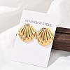 304 Stainless Steel Shell Shaped Studs Earrings for Women EJEW-K306-23G-2