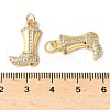 Brass Micro Pave Clear Cubic Zirconia Pendants ZIRC-I071-05G-3