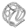 Vintage Hollow Stainless Steel French Style Cuff Rings for Women LA6157-1-1