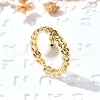 Brass Curb Chain Cuff Rings for Women RJEW-Z085-03G-01-2