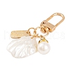 Cute Shell Shape & Round ABS Plastic Pendant Decoration HJEW-L028-01G-3