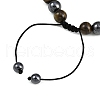 Non-Magnetic Synthetic Hematite & Synthetic Citrine & Natural Yellow Tiger Eye Round Beaded Braided Bracelets for Men Women BJEW-JB11185-03-4