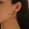 Brass Enamel Hoop Earrings XF3757-2-2