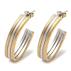 Letter C 202 Stainless Steel Multi Layered Stud Earrings EJEW-H003-13GP-03-1