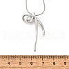 304 Stainless Steel Bowknot Pendant Snake Chain Necklaces for Women NJEW-U031-13P-3