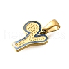 304 Stainless Steel Pendants STAS-K297-01G-Y-2
