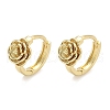 Rose Brass Hoop Earrings EJEW-Z102-03G-4