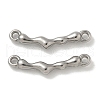 304 Stainless Steel Curved Textured Stick Connector Charms STAS-Q334-48P-1