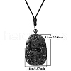 Natural Obsidian Pendant Necklace for Men PW-WG33725-08-1