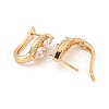 Brass Micro Pave Clear Cubic Zirconia Hoop Earrings EJEW-A107-09E-KCG-2