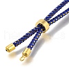 Braided Cotton Cord Slider Bracelet Making MAK-R001-01G-22-3