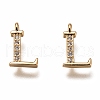 Brass Micro Pave Clear Cubic Zirconia Charms ZIRC-B002-39G-L-1
