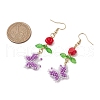 Glass Seed Beads Butterfly Dangle Earrings EJEW-MZ00347-05-3