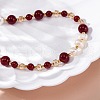 Natural Carnelian(Dyed & Heated) & Rhodochrosite & Freshwater Pearl & Glass Beaded Necklaces NJEW-U026-24G-2