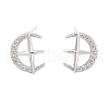 925 Sterling Silver Micro Pave Clear Cubic Zirconia Stud Earrings for Women EJEW-F342-01P-1