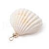 Clam Shell & Glass Seed Beaded Pendants PALLOY-MZ00526-01-4