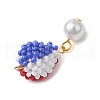 Glass Seed Beaded Hot Air Balloon Pendants PALLOY-MZ00640-4