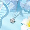 Clover Brass Micro Pave Cubic Zirconia Charms Pendant Necklaces NJEW-JN04958-02-2