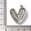 Rack Plating Brass Micro Pave Clear Cubic Zirconia Pendants KK-K345-11P-3