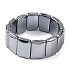 Rectangle Terahertz Stone Beaded Stretch Bracelets for Women Men BJEW-H590-05C-1