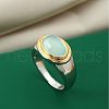 Oval Brass Cat Eye Finger Rings FS-WGC727D-01-3
