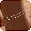 Brass Layered Satellite Chain Double Layer Anklets for Women FS-WG032DF-02-1