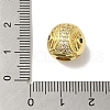 Rack Plating Brass Micro Pave Black Cubic Zirconia European Beads KK-P272-01G-3