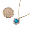 Heart Alloy Rhinestone Pendant Necklace NJEW-JN04935-3