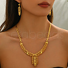Exquisite Hollowed-out Wheat Ear Alloy Necklaces & Earrings Set for Women EU1848-4